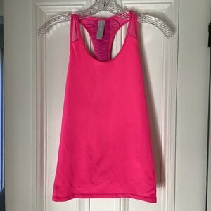 Athleta Bakasana Tank Top Pink Ruched Mesh Size XS